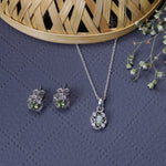 Load image into Gallery viewer, 925 Silver Peridot Jewelry Set | Earrings & Necklace | Gift