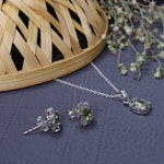 Load image into Gallery viewer, 925 Silver Peridot Jewelry Set | Earrings & Necklace | Gift