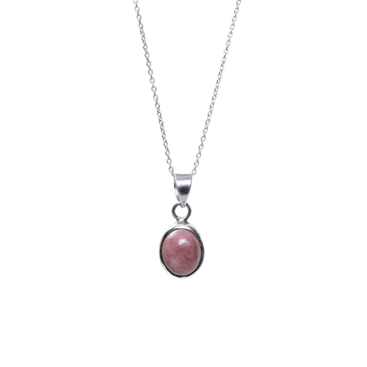 925 silver rhodochrosite jewelry set | gemstone earrings & necklace for women