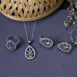 Load image into Gallery viewer, 925 Silver Citrine Jewelry Set | Leaf Design | Gift for Her