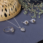 Load image into Gallery viewer, 925 Silver Heart Jewelry Set (Earrings, Necklace & Ring) | Gift