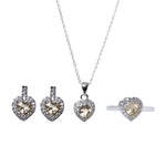 Load image into Gallery viewer, 925 Silver Heart Jewelry Set (Earrings, Necklace & Ring) | Gift