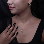 Load image into Gallery viewer, 925 Silver Teardrop Earrings & Pendant Set | Yellow Gemstone