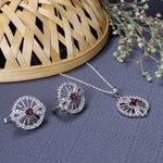 Load image into Gallery viewer, 925 Silver Cubic Zirconia Cufflinks & Pendant Set | Gift for Him