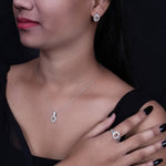 Load image into Gallery viewer, Silver Citrine Jewelry Set | Earrings, Pendant, Ring for Women