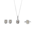 Load image into Gallery viewer, Silver Citrine Jewelry Set | Earrings, Necklace & Ring for Women