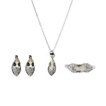 Load image into Gallery viewer, Silver Citrine Jewelry Set: Earrings, Necklace, Ring | Gift Set