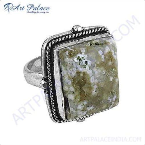 Agate Gemstone German Silver Rings Natural Gemstone Ring Trendy Ring