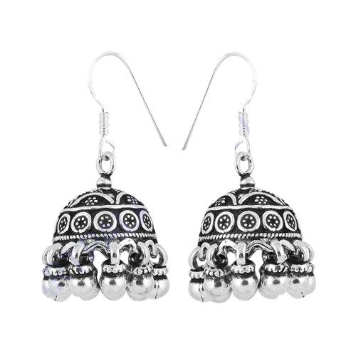 Designer Indian Style Earring , 925 Sterling Silver Jewelry Jhumka Silver Earring Silver Earring