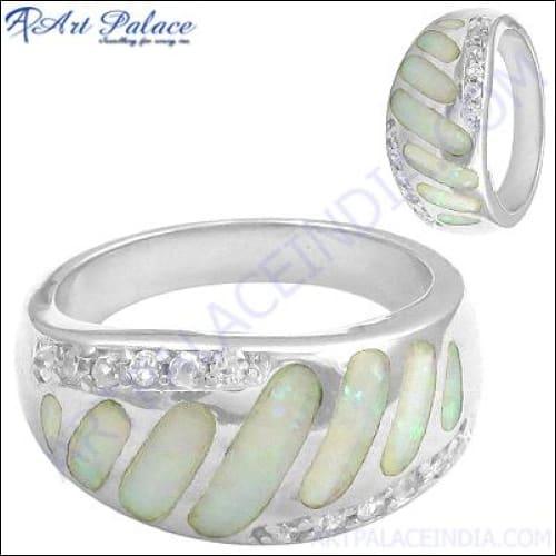 Designer Inlay Gemstone Silver Ring Adorable Inlay Rings Latest Inlay Rings