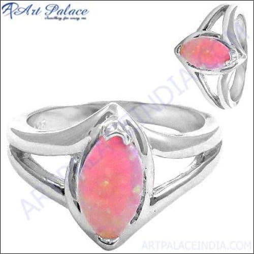 Ethiopian Opal Gemstone Silver Ring Fabulous Inlay Rings Latest Inlay Rings