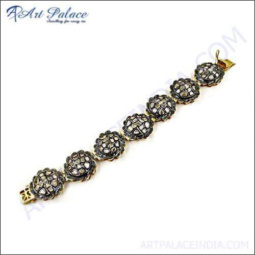 Fabulous Diamond Gold Plated Bracelet For Women's, Victorian Jewelry Adorable Bracelet Newest Victorian Bracelet