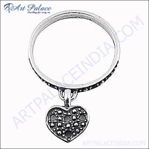 Heart Shape Plain Silver Ring Fancy Silver Rings Solid Silver Rings