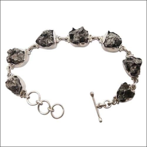 Iron Meteorite Multi Stone 925 Silver Bracelet Iron Meteorite Bracelet Pretty Bracelet