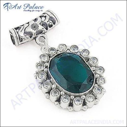 New Arrival Design With Multi Gemstone German silver Pendant Jewelry