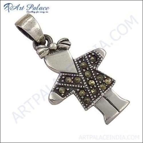 New Party Wearing Marcasite Design In silver Pendant Jewelry Marcasite Silver Pendants Fancy Marcasite Pendants