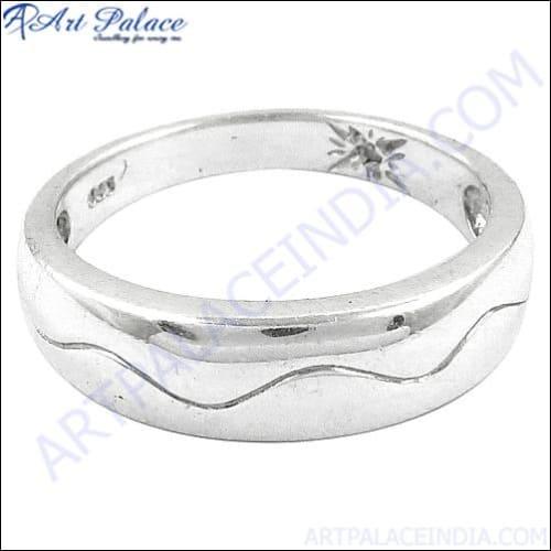 Plain Silver Ring, 925 Sterling Silver Jewelry
