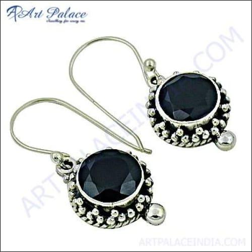 Silver Jewelry With Semi Precious Gemstones Cutstone Ethnic Earrings 925 Silver Earrings