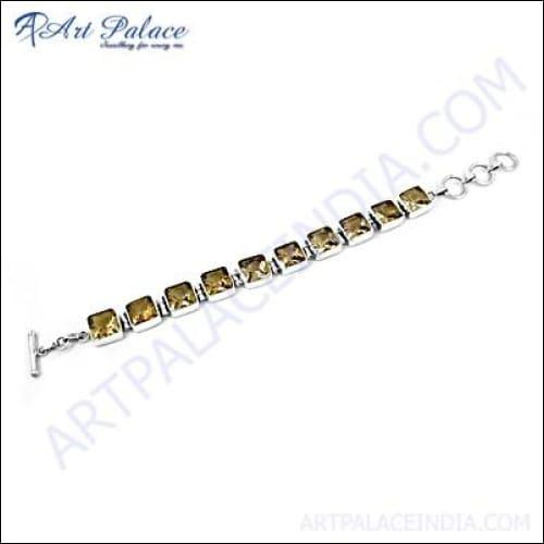 Simple & Charming Pitch Cubic Zirconia Gemstone Silver Bracelet Cz Silver Bracelet High Class Cz Bracelet