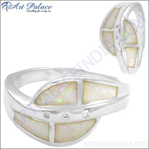 Top Quality Gemstone 925 Sterling Silver Ring High Class Inlay Rings Fashionable Rings