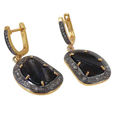 Vintage New Design Diamond Gold Plated Silver Victorian Earrings High Quality Victorian Earrings Superb Victorian Earrings