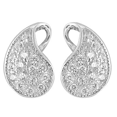 White CZ Earring Cubic Zirconia Silver Earring Bold Cz Earring Cz Earrings