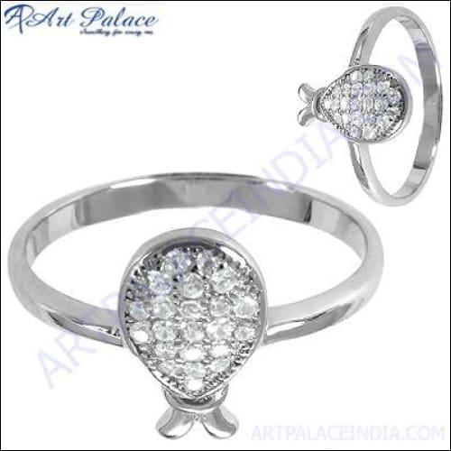 Wholesale CZ Silver Ring 925 Silver Ring White CZ Ring Fancy Ring