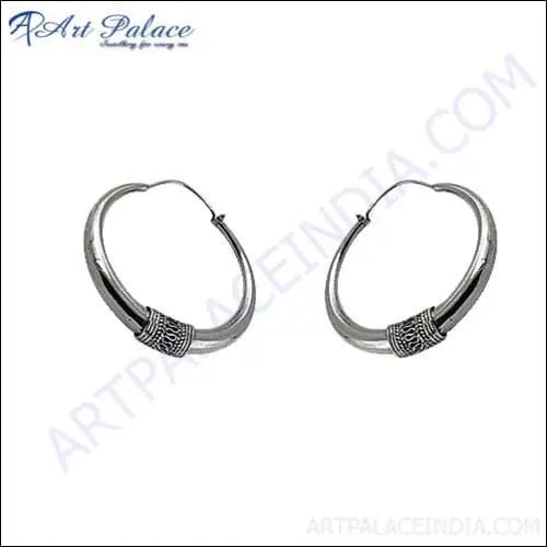 925 Oxidized Silver Bali Earrings Art Palace