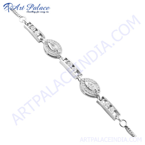 925 Silver Bracelet Artisan Bracelet Cz Bracelet Fabulous Cz Bracelet Adjustable Cz Bracelet Art Palace