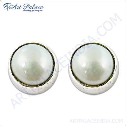 925 Silver Earring With Pearl Pearl Silver Earrings Fashionable Earrings Freshwater Pearl Earring-925artpalace