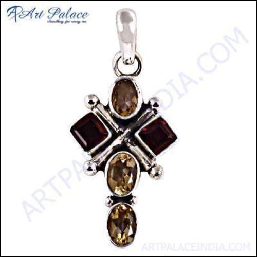 925 Silver Jewelry/Gemstone Silver Jewelry Pendant With Citrine,Garnet Energy Gemstone Pendants