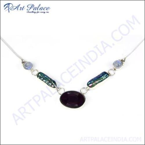 925 Silver Necklace Solid Gemstone Necklace Awesome Necklace