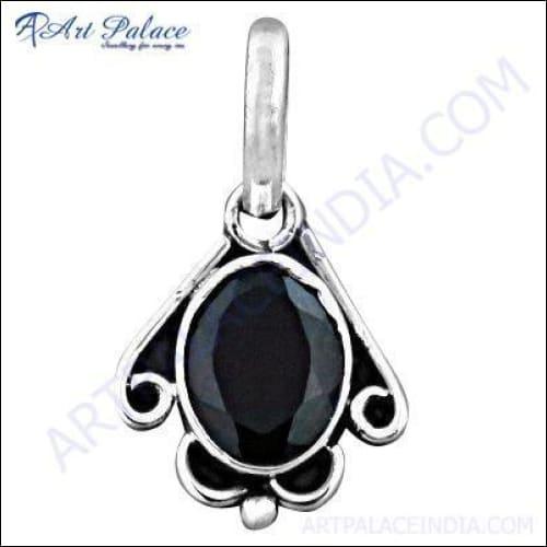 925 Silver Pendant with Black Onyx