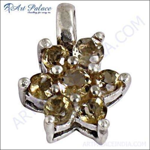925 Silver Pendant With Citrine, 925 Silver Jewelry Citrine Gemstone Pendants Beautiful Gemstone Pendants