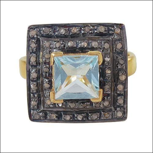 925 Sterling Diamond Ring Victorian Jewellery Victorian Ring Gemstone Victorian Ring
