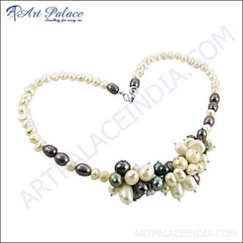 925 Sterling Silver Necklace Fashion Necklace Colorful Beaded Necklace Pearl Beaded Necklace