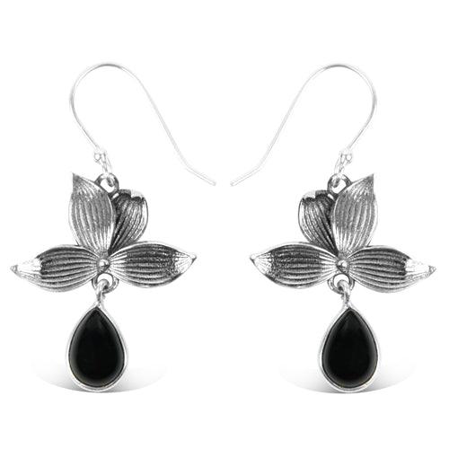925 Silver Earrings Black Onyx Earring Fancy Design Earrings Elegant Handmade Earring