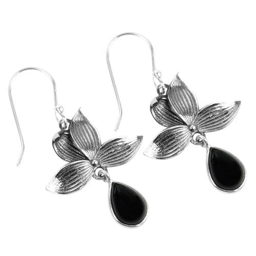 925 Silver Earrings Black Onyx Earring Fancy Design Earrings Elegant Handmade Earring