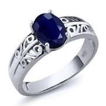 925 Silver Ring Blue Sapphire Gemstone Ring Oval Shape Gemstone Ring Fashion Rings