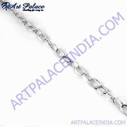 925 Sterling Silver Chain 7.5 mm Cable Chain 7.5X8mm/ 16 Inches.