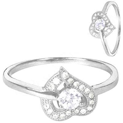 925 Sterling Silver Ring Heart Design Cz Rings Cuttest Cz Rings Fancy Design Rings