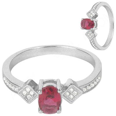 925 Silver Ring DD Ruby With CZ Engagement Ring Graceful Cz Rings Party Wear Rings