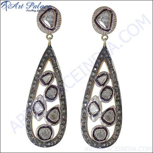 925 Sterling Silver Diamond Jewellery Gold Plated Earring Fashion Victorian Earrings Victorian Earrings