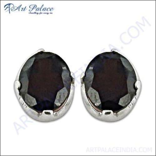 925 Sterling Silver Earrings Garnet Silver Earrings Gemstone Stud Earrings Garnet Earrings