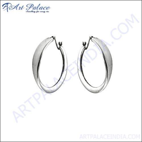 925 Sterling Silver Hoop Earring Plain Earring Latest Silver Earrings Hoop Silver Earrings
