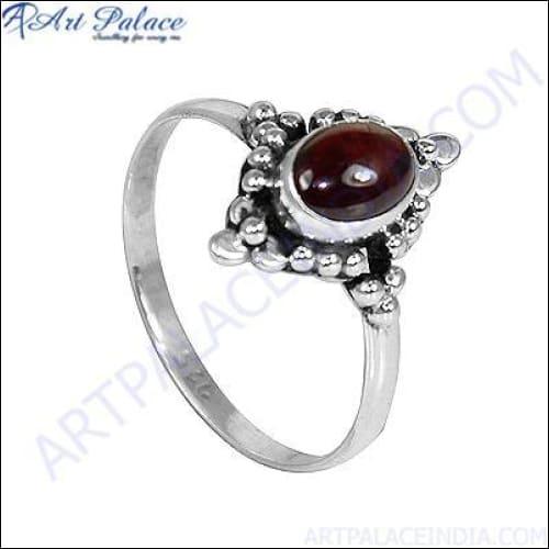 925 Sterling Silver Jewellery Manufacturing Garnet Rings Ethnic Gemstone Rings Adjustable Rings
