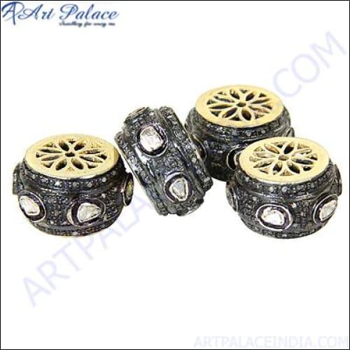 Components Diamond Beads Fancy Victorian Beads Pave Diamond Beads Handmade Victorina Beads