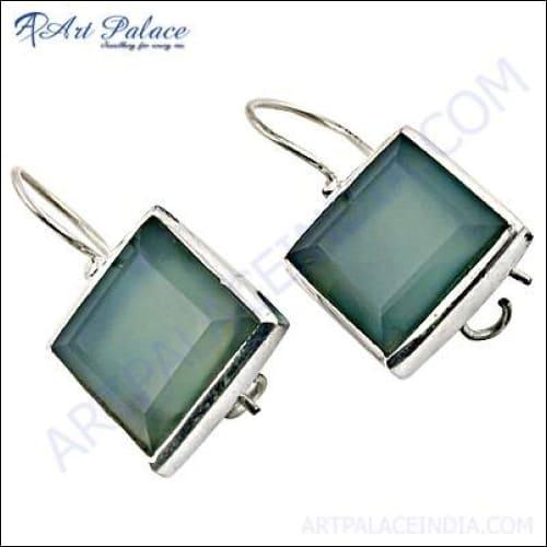 925 Silver Earring, Synergy Gemstone In Silver Earring Healing Gemstone Earring,Square Shape Gemstone Earring-925artpalace