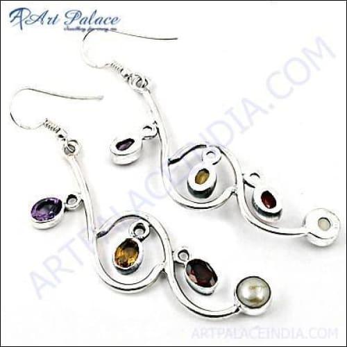 925 Sterling Silver Jewelry With Precious Gemstone Coolest Gemstone Earring Designer Earring