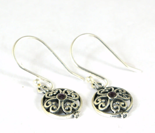925 Silver Earring Faceted Gemstone Earring Handmade Design Gemstone Earring Amethyst Earring-925artpalace